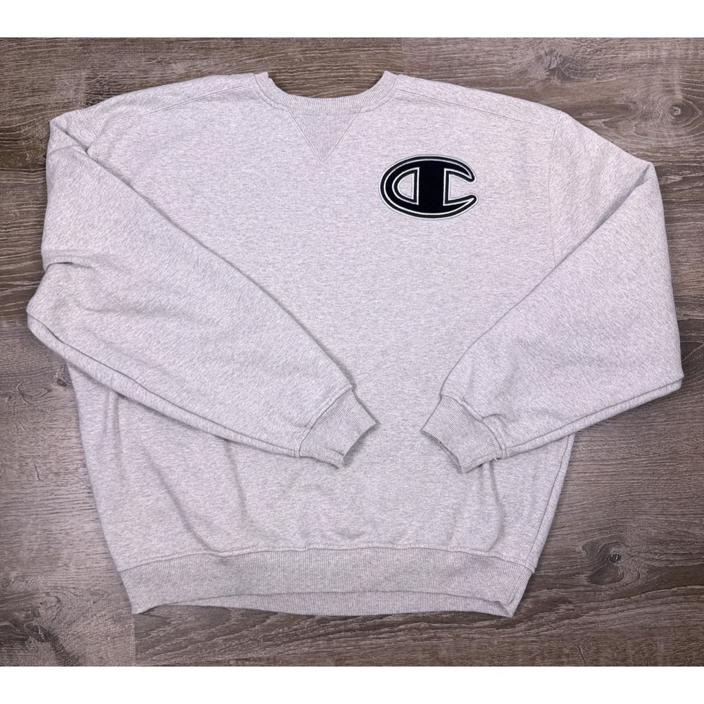 Champion Mens Sweatshirt‎ Dd Classic Fleece Big C 2XL Oversized Boxy Read!